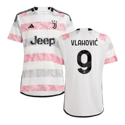 Juventus VLAHOVIĆ #9 Away Jersey 2023/24 White & Pink Men's