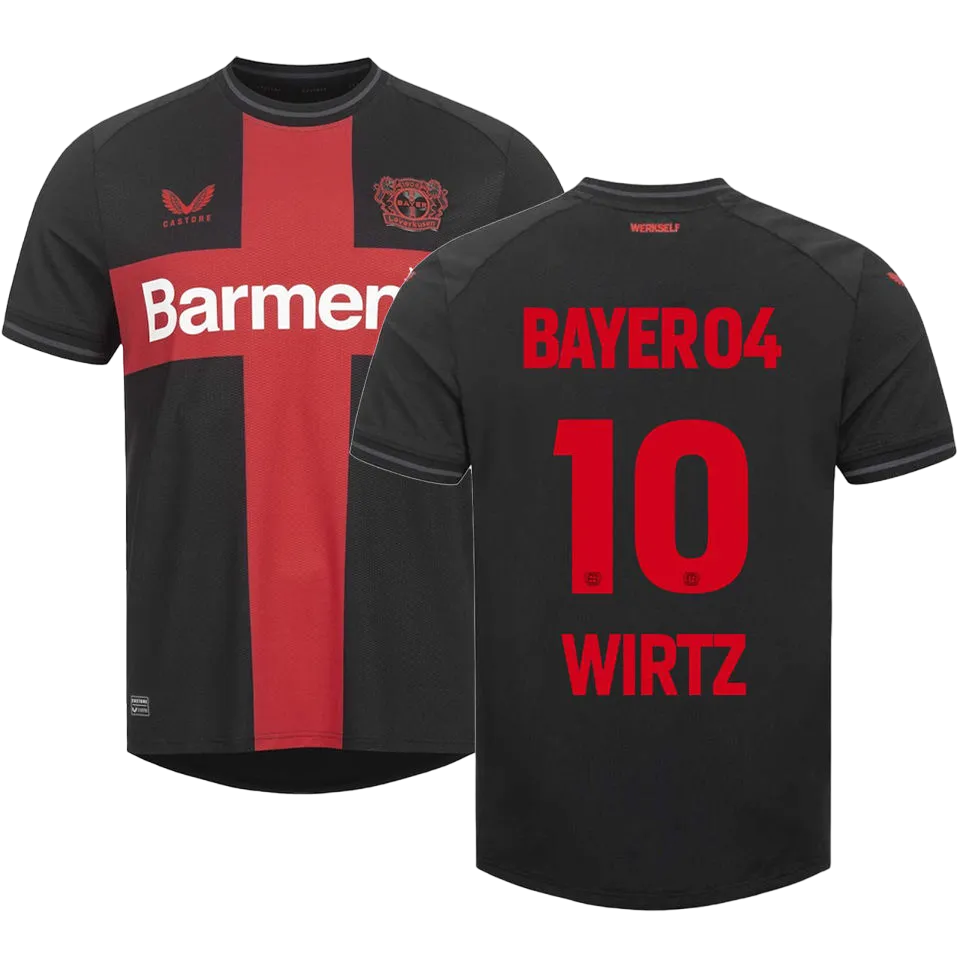 Bayer 04 Leverkusen WIRTZ #10 Home Jersey 2023/24 Black & Red Men's