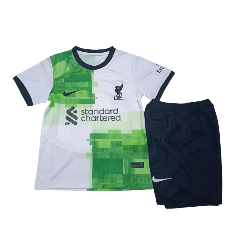 Liverpool Away Kit 2023/24 White & Green Kids - The World Jerseys
