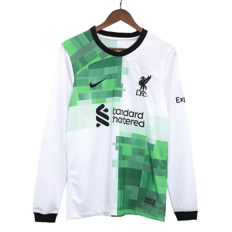 Liverpool Away Long Sleeve Jersey 2023/24 White & Green Men's