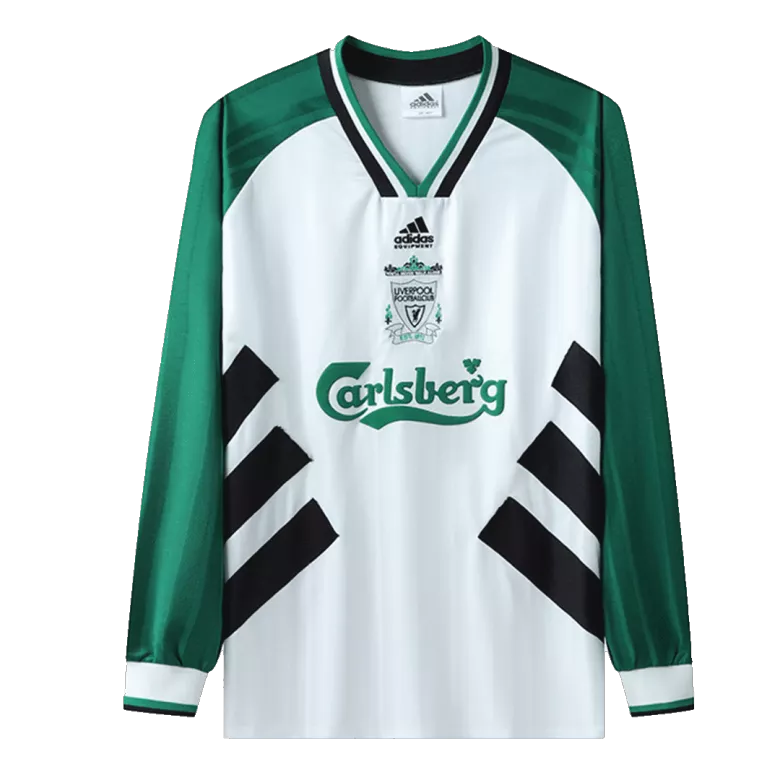 Retro Liverpool Away Long Sleeve Jersey 1993/95 White & Green Men's