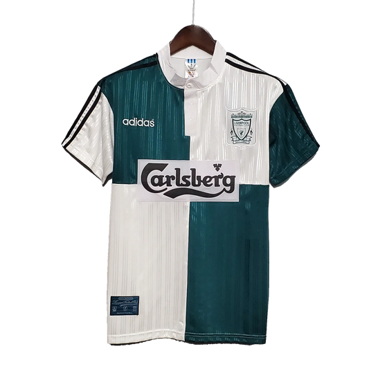 Retro Liverpool Away Jersey 1995/96 White & Green Men's