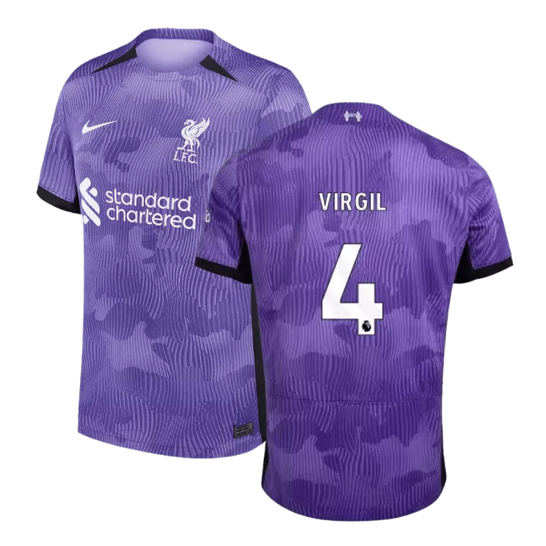Liverpool VIRGIL #4 Third Jersey 2023/24 Purple Men's - The World Jerseys