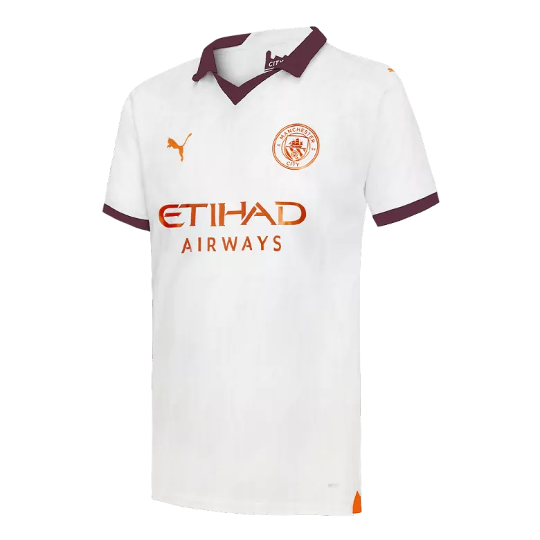 Manchester City Away Kit 2023/24 White & Brown Men's