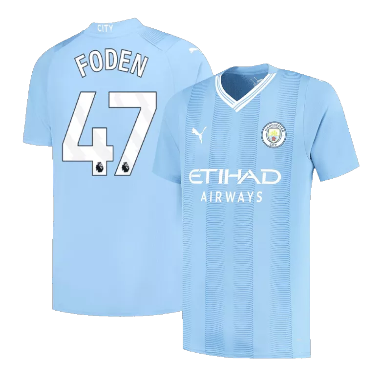 Manchester City FODEN #47 Home Jersey 2023/24 Blue Men's - The World Jerseys