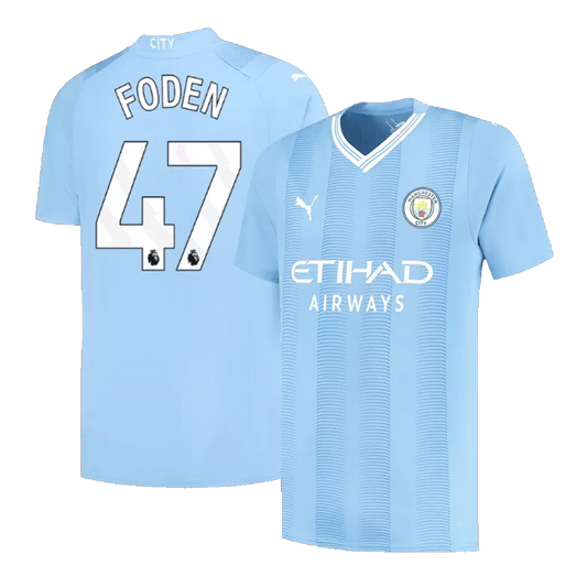 Manchester City FODEN #47 Home Jersey 2023/24 Blue Men's - The World Jerseys