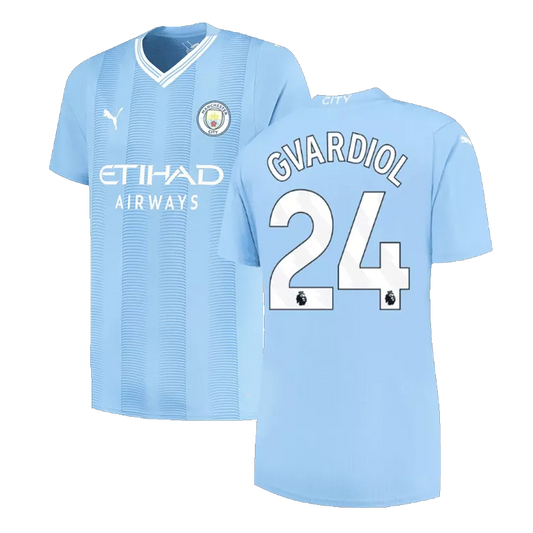 Manchester City GVARDIOL #24 Home Jersey 2023/24 Blue Men's - The World Jerseys
