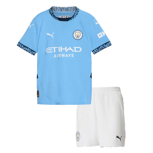 Manchester City Home Kit 2024/25 Light Blue Kids