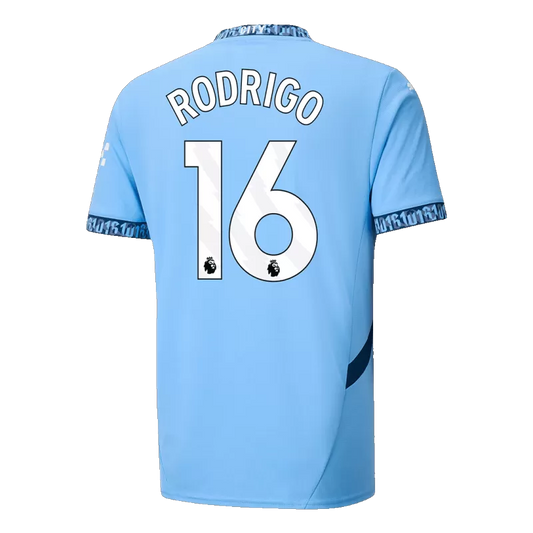 Manchester City RODRIGO #16 Home Jersey 2024/25 Light Blue Men's