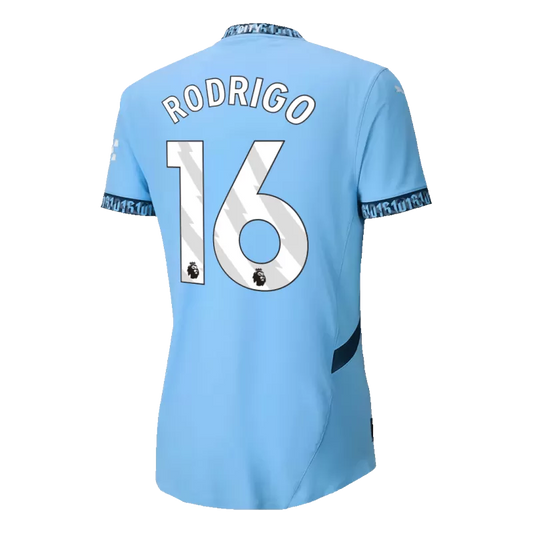 Manchester City RODRIGO #16 Home Jersey Player's Version 2024/25 Light Blue Men's