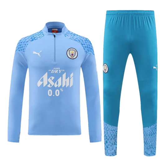 Manchester City Home 1/4 Zip Tracksuit 2023/24 Light Blue Men's - The World Jerseys