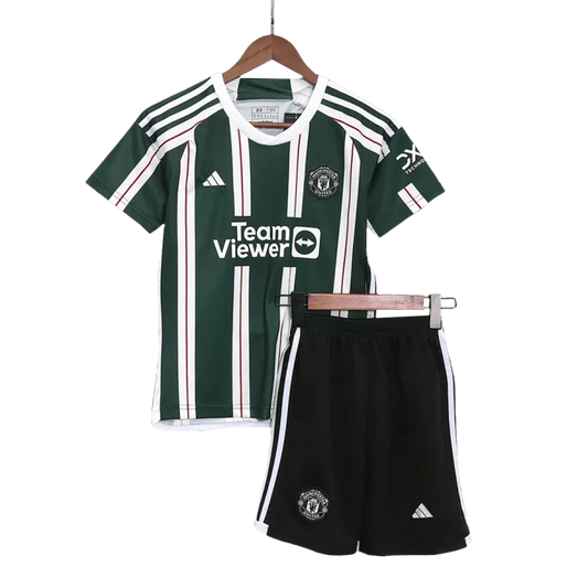 Manchester United Away Kit 2023/24 Green Kids - The World Jerseys
