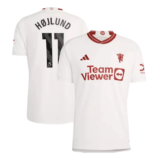 Manchester United HØJLUND #11 Third Jersey 2023/24 White Men's - The World Jerseys