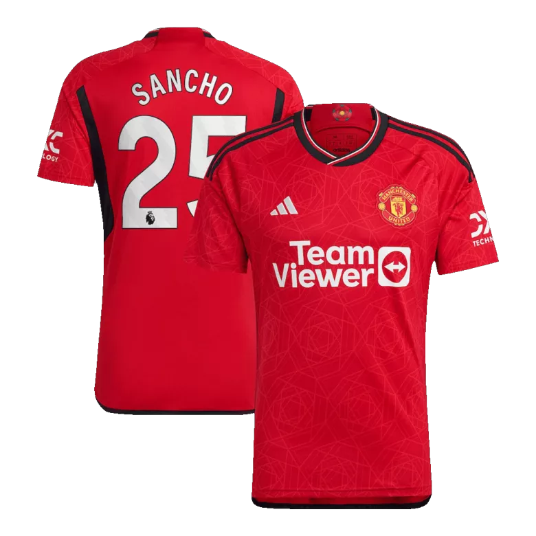 Manchester United SANCHO #25 Home Jersey 2023/24 Red Men's - The World Jerseys