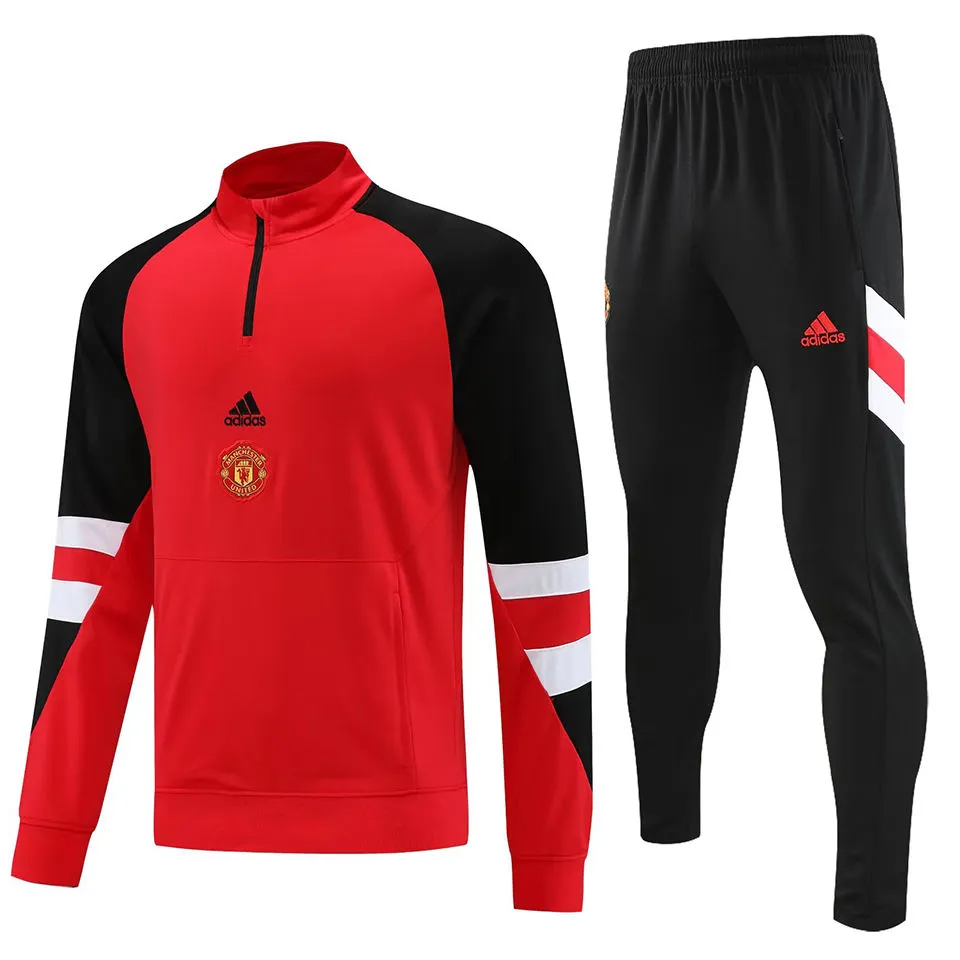 Manchester United Home Zip Tracksuit 2023/24 Red Men's - The World Jerseys