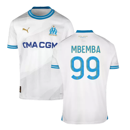 Marseille MBEMBA #99 Home Jersey 2023/24 White Men's