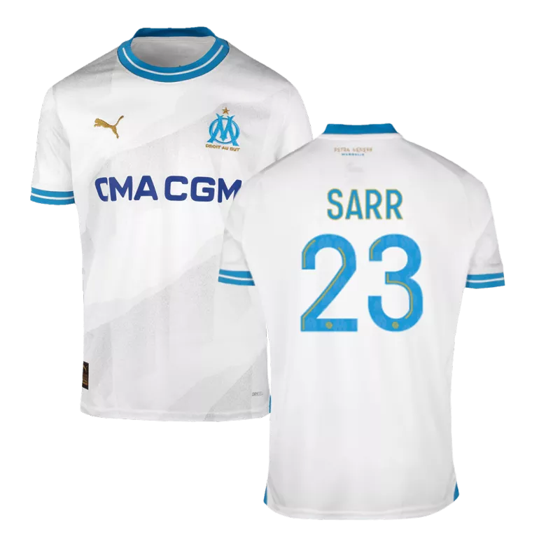 Marseille SARR #23 Home Jersey 2023/24 White Men's