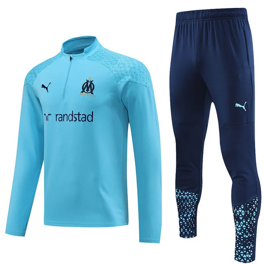 Marseille 1/4 Zip Training Tracksuit 2023/24 Sky Blue Men's