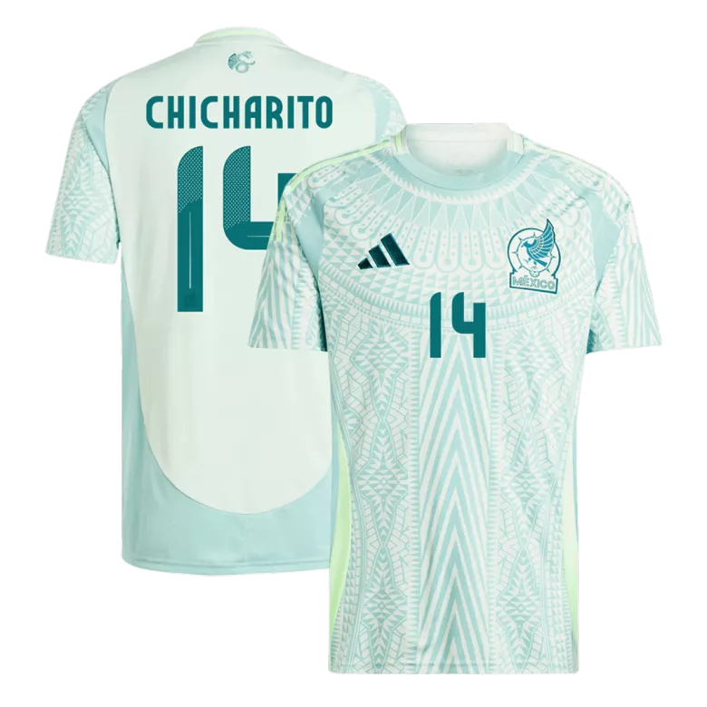 Mexico CHICHARITO #14 Away Jersey Copa America 2024/25 White & Green Men's