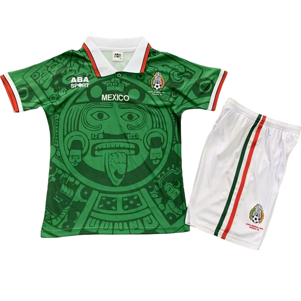 Mexico Retro Home Kit 1998 Green Kids