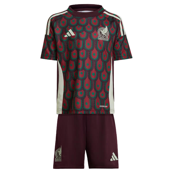 Mexico Home Kit Copa America 2024/25 Brown & Red Kids