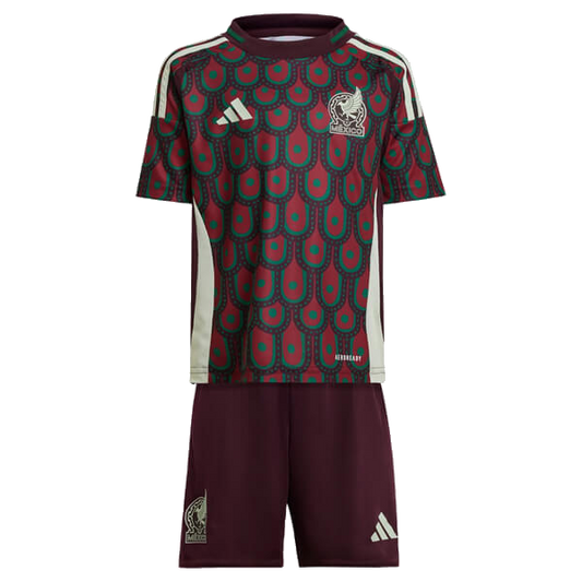 Mexico Home Kit Copa America 2024/25 Brown & Red Kids