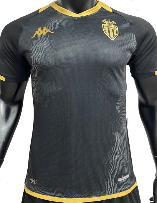 AS Monaco Away Jersey Player's Version 2023/24 Black & Gold Men's