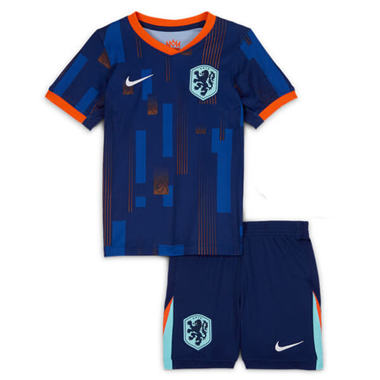 Netherlands Away Kit Euro 2024 Blue Kids
