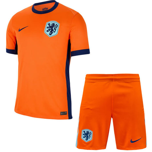 Netherlands Home Kit Euro 2024 Orange Kids