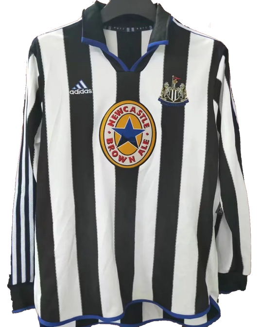 Retro Newcastle Home Long Sleeve Jersey 1999/00 Black & White Men's