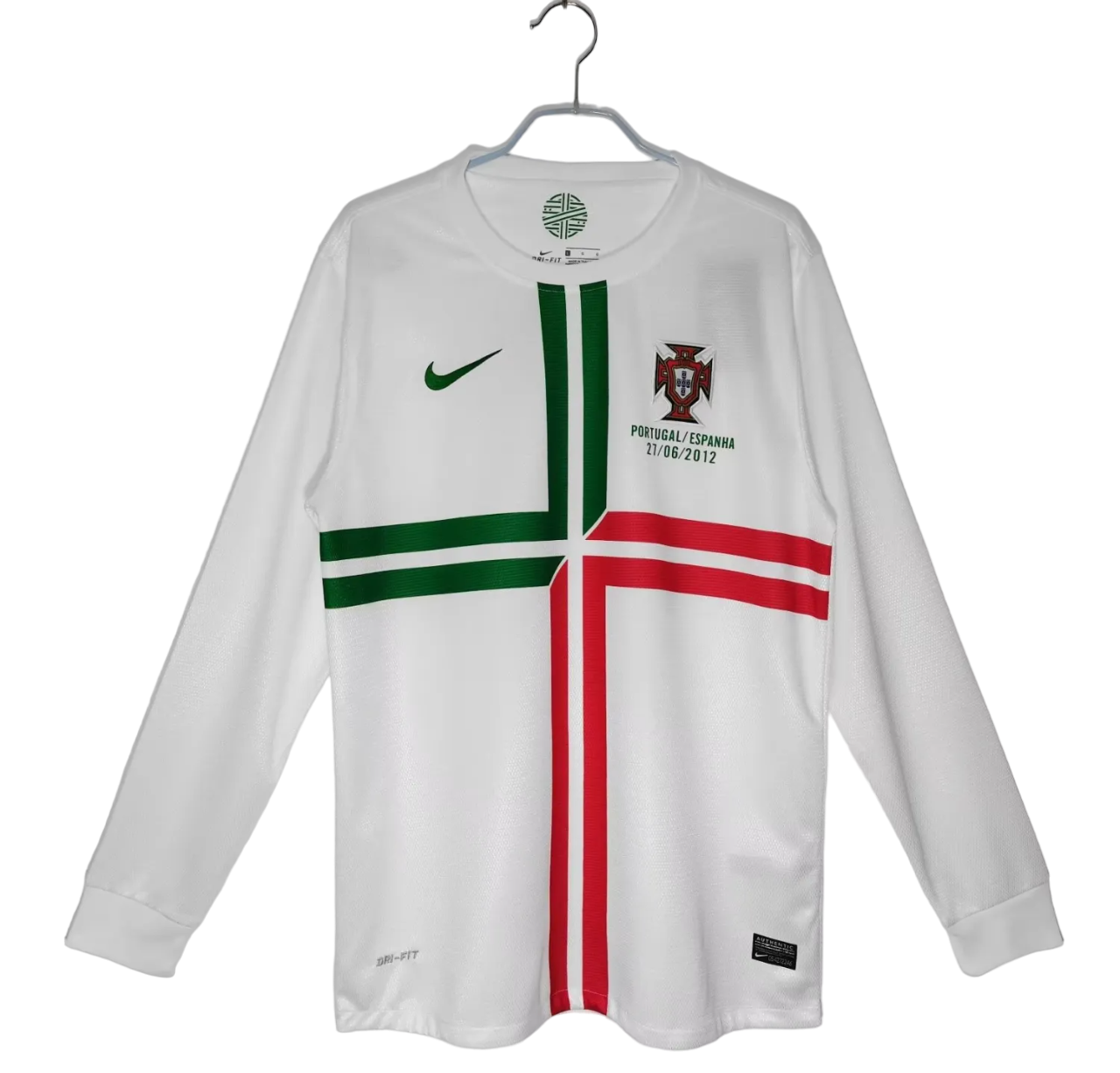 Portugal Retro Away Long Sleeve Jersey 2012 White Men's