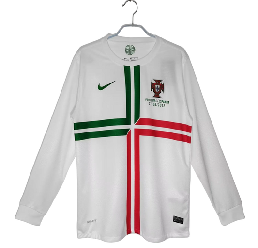 Portugal Retro Away Long Sleeve Jersey 2012 White Men's
