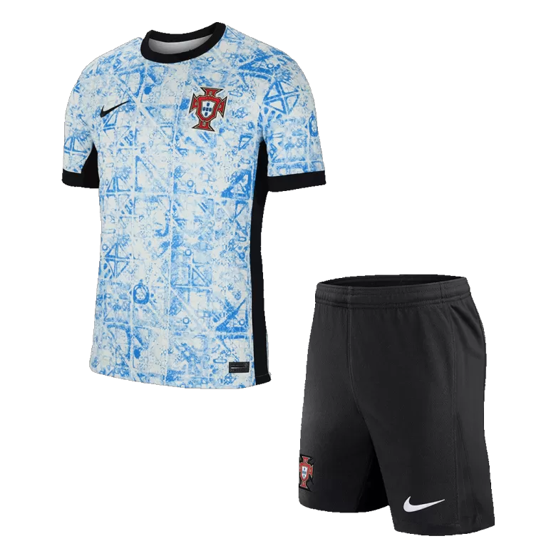 Portugal Away Kit Euro 2024 White & Blue Men's