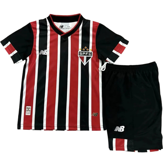 Sao Paulo Away Kit 2024/25 Red & Black Kids