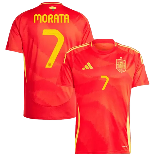 Spain MORATA #7 Home Jersey Euro 2024 Red Men's
