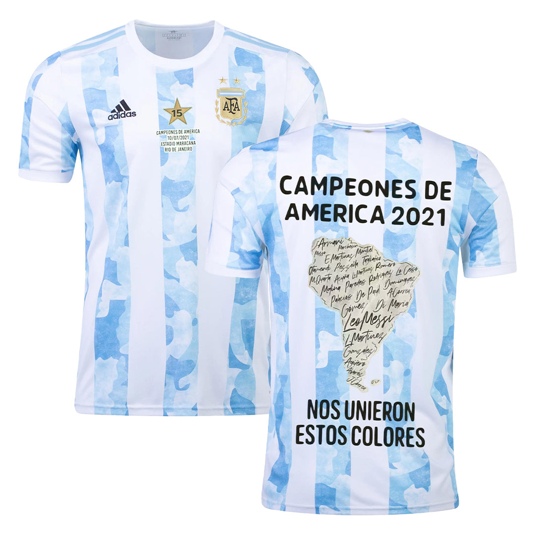 Argentina Home Copa America Campeones Jersey 2021 Blue Men's - The World Jerseys