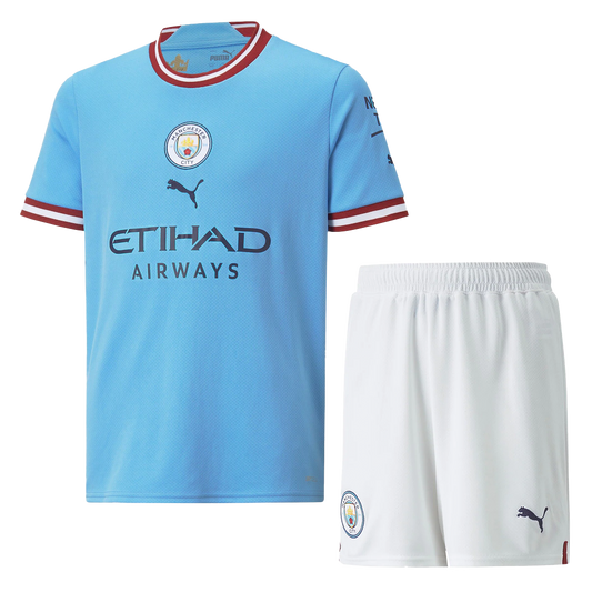Manchester City Home Kit 2022/23 Blue Kids