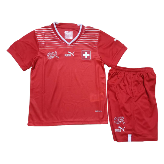 Switzerland Home Kit 2021/22 Red Kids
